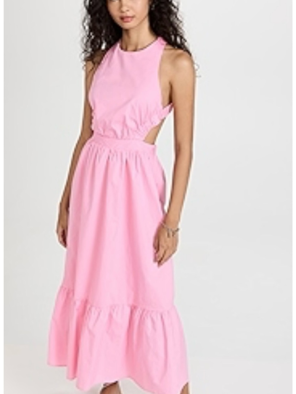 English Factory Pink Sleeveless Maxi Dress with Cutouts